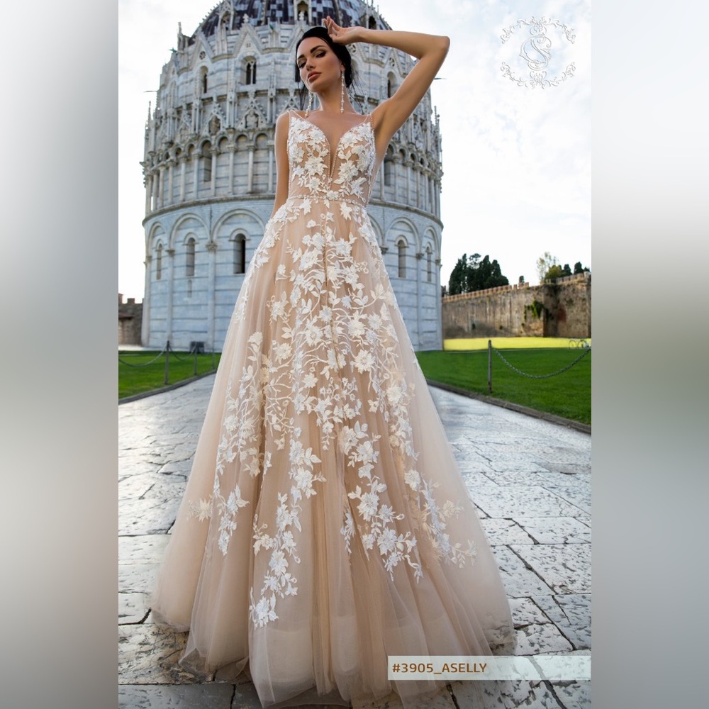 3D Floral Wedding Dress with Corset